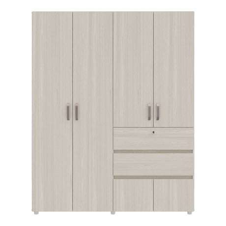 Closet Luanda Niebla y Blanco 160x200cm con Dos Cajones con Tres Compartimientos y con Espejo - CLOSETS | Bylmo