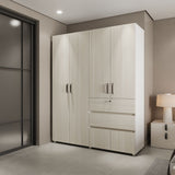 Closet Luanda Niebla y Blanco 160x200cm con Dos Cajones con Tres Compartimientos y con Espejo - CLOSETS | Bylmo