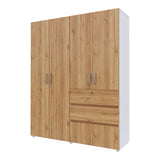 Closet Luanda Duna y Blanco 160x200cm con Dos Cajones con Tres Compartimientos y con Espejo - CLOSETS | Bylmo