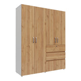 Closet Luanda Duna y Blanco 160x200cm con Dos Cajones con Tres Compartimientos y con Espejo - CLOSETS | Bylmo