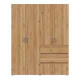 Closet Luanda Duna y Blanco 160x200cm con Dos Cajones con Tres Compartimientos y con Espejo - CLOSETS | Bylmo