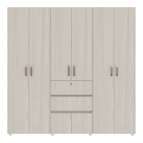 Closet Luanda Niebla y Blanco 200x200cm con Dos Cajones y con Cuatro Compartimientos - CLOSETS | Bylmo