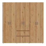 Closet Luanda Duna y Blanco 200x200cm con Dos Cajones y con Cuatro Compartimientos - CLOSETS | Bylmo