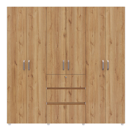 Closet Luanda Duna y Blanco 200x200cm con Dos Cajones y con Cuatro Compartimientos - CLOSETS | Bylmo