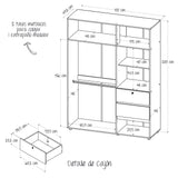 Closet Riga Duna y Blanco 150x200cm con Dos Cajones y con Seis Compartimientos - CLOSETS | Bylmo