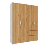 Closet Riga Duna y Blanco 150x200cm con Dos Cajones y con Seis Compartimientos - CLOSETS | Bylmo