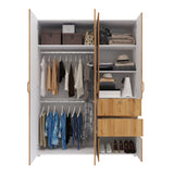 Closet Riga Duna y Blanco 150x200cm con Dos Cajones y con Seis Compartimientos - CLOSETS | Bylmo