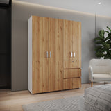 Closet Riga Duna y Blanco 150x200cm con Dos Cajones y con Seis Compartimientos - CLOSETS | Bylmo