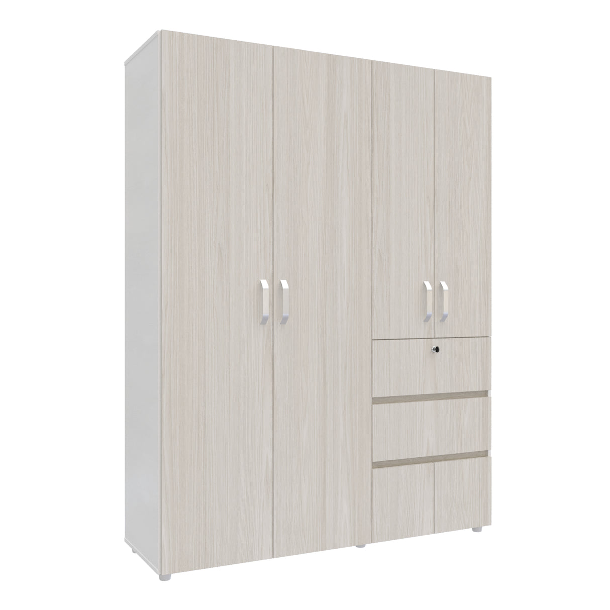 Closet Riga Niebla y Blanco 150x200cm con Dos Cajones y con Seis Compartimientos - CLOSETS | Bylmo