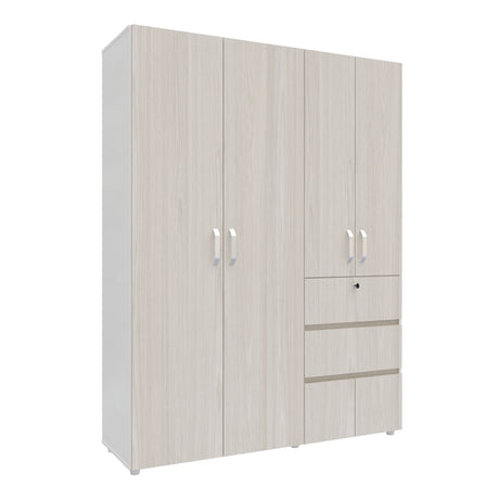 Closet Riga Niebla y Blanco 150x200cm con Dos Cajones y con Seis Compartimientos - CLOSETS | Bylmo