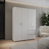 Closet Riga Niebla y Blanco 150x200cm con Dos Cajones y con Seis Compartimientos - CLOSETS | Bylmo