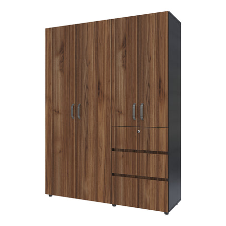Closet Riga Gales y Wengue 150x200cm con Dos Cajones y con Seis Compartimientos - CLOSETS | Bylmo