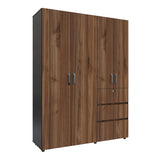 Closet Riga Gales y Wengue 150x200cm con Dos Cajones y con Seis Compartimientos - CLOSETS | Bylmo
