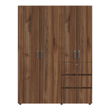 Closet Riga Gales y Wengue 150x200cm con Dos Cajones y con Seis Compartimientos - CLOSETS | Bylmo