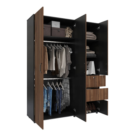 Closet Riga Gales y Wengue 150x200cm con Dos Cajones y con Seis Compartimientos - CLOSETS | Bylmo