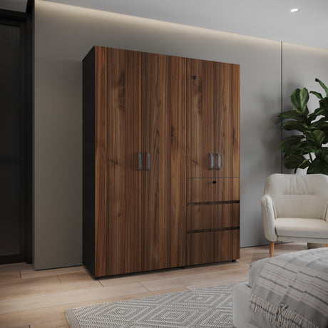 Closet Riga Gales y Wengue 150x200cm con Dos Cajones y con Seis Compartimientos - CLOSETS | Bylmo