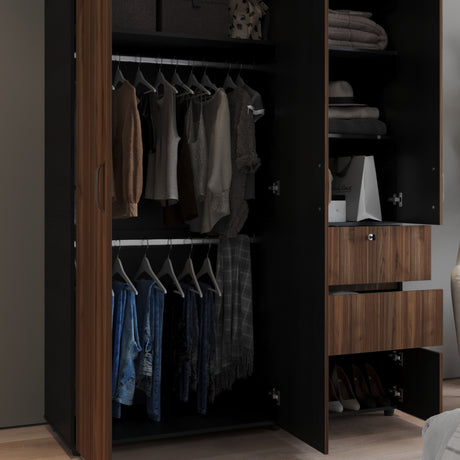 Closet Riga Gales y Wengue 150x200cm con Dos Cajones y con Seis Compartimientos - CLOSETS | Bylmo