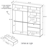 Closet Riga Duna y Blanco 190x200cm con Dos Cajones y con Seis Compartimientos - CLOSETS | Bylmo