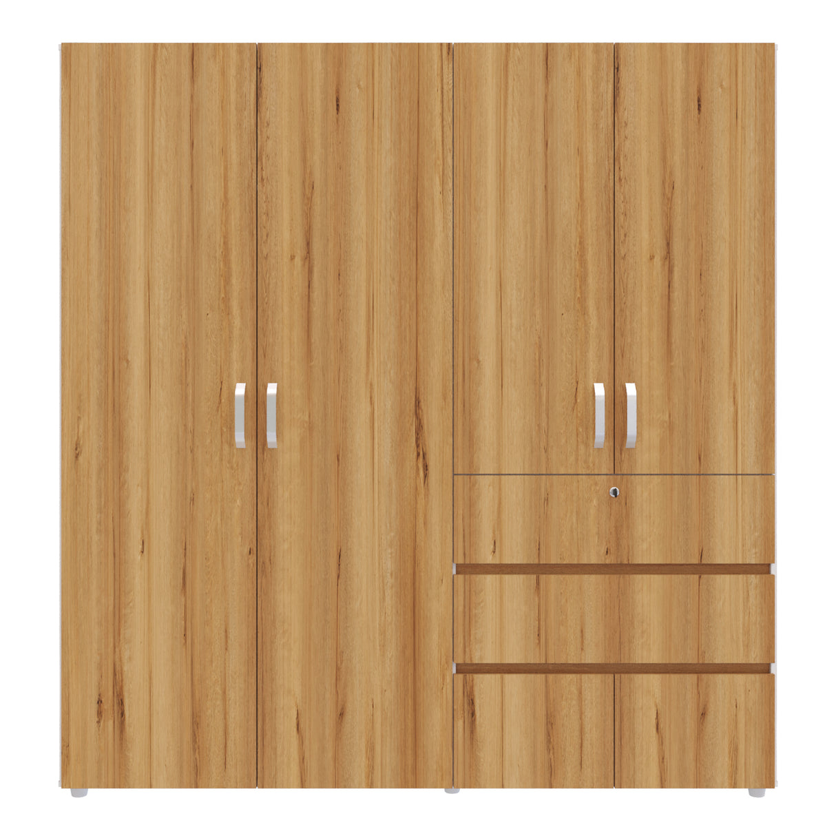 Closet Riga Duna y Blanco 190x200cm con Dos Cajones y con Seis Compartimientos - CLOSETS | Bylmo