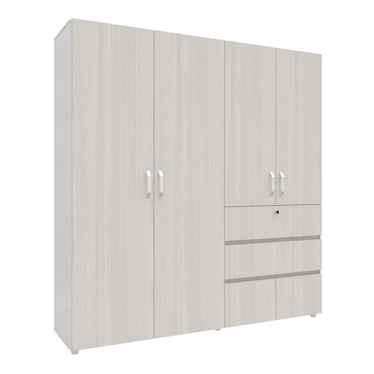 Closet Riga Niebla y Blanco 190x200cm con Dos Cajones y con Seis Compartimientos - CLOSETS | Bylmo