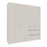Closet Riga Niebla y Blanco 190x200cm con Dos Cajones y con Seis Compartimientos - CLOSETS | Bylmo