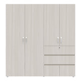 Closet Riga Niebla y Blanco 190x200cm con Dos Cajones y con Seis Compartimientos - CLOSETS | Bylmo