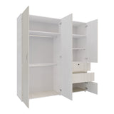 Closet Riga Niebla y Blanco 190x200cm con Dos Cajones y con Seis Compartimientos - CLOSETS | Bylmo