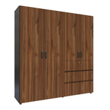 Closet Riga Gales y Wengue 190x200cm con Dos Cajones y con Seis Compartimientos - CLOSETS | Bylmo