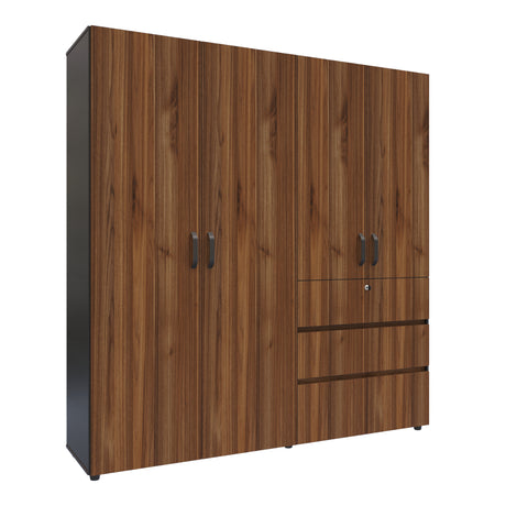 Closet Riga Gales y Wengue 190x200cm con Dos Cajones y con Seis Compartimientos - CLOSETS | Bylmo