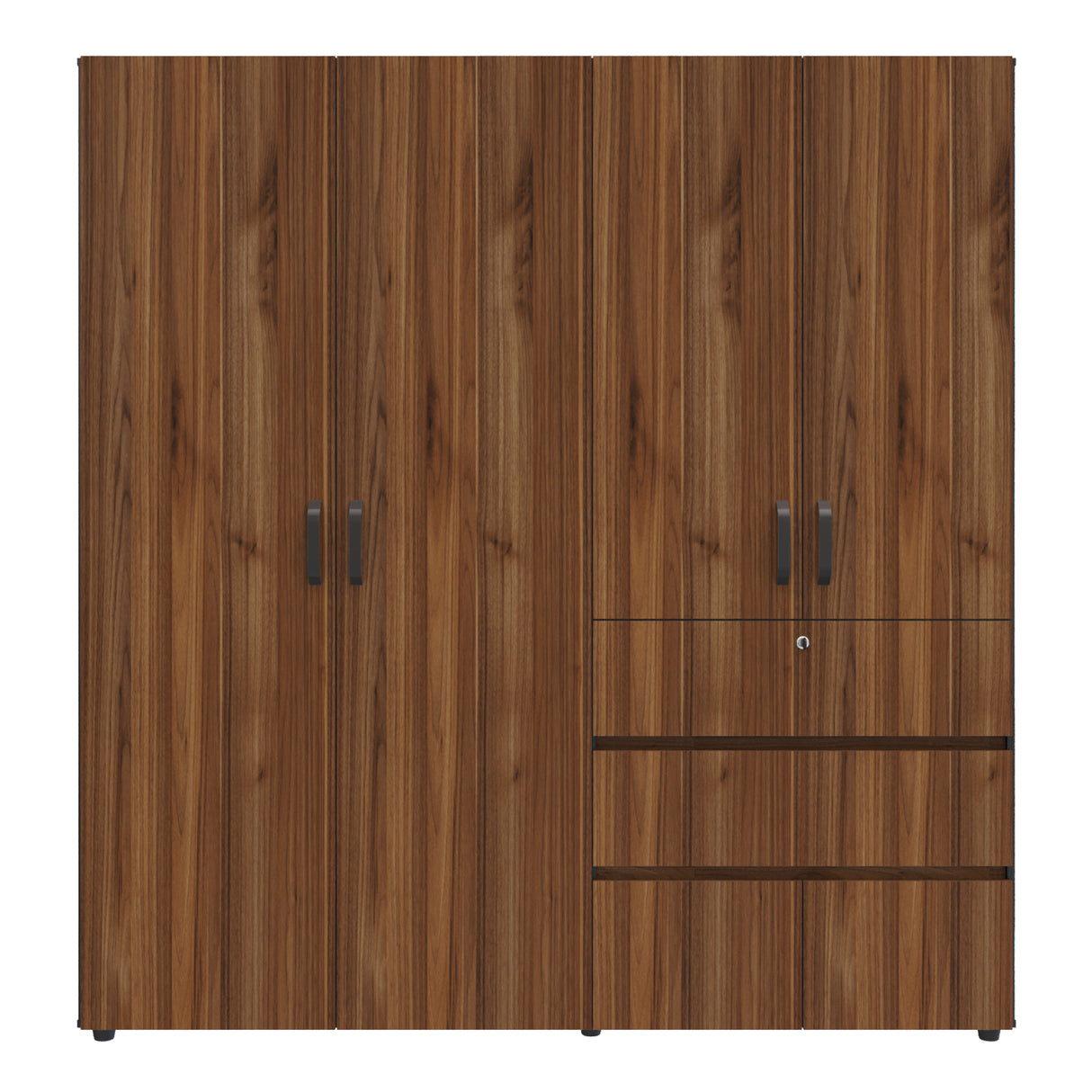 Closet Riga Gales y Wengue 190x200cm con Dos Cajones y con Seis Compartimientos - CLOSETS | Bylmo