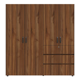 Closet Riga Gales y Wengue 190x200cm con Dos Cajones y con Seis Compartimientos - CLOSETS | Bylmo