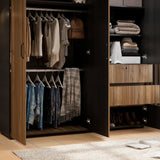 Closet Riga Gales y Wengue 190x200cm con Dos Cajones y con Seis Compartimientos - CLOSETS | Bylmo
