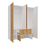 Closet Lemnos Duna y Blanco 160x200cm con Dos Cajones y con Ocho Compartimientos - CLOSETS | Bylmo