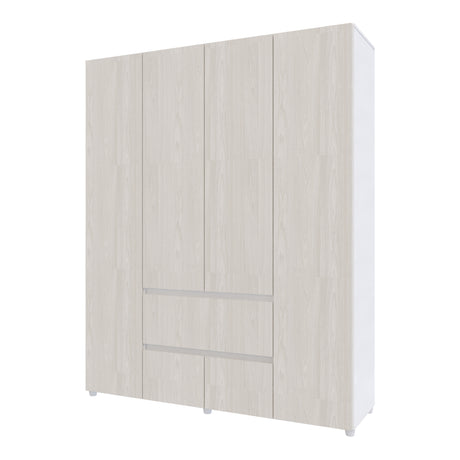 Closet Lemnos Niebla y Blanco 160x200cm con Dos Cajones y con Ocho Compartimientos - CLOSETS | Bylmo