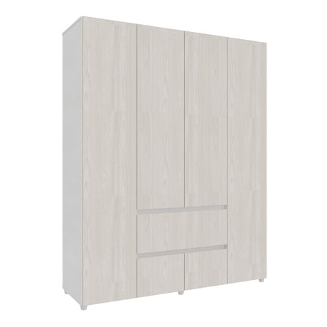 Closet Lemnos Niebla y Blanco 160x200cm con Dos Cajones y con Ocho Compartimientos - CLOSETS | Bylmo
