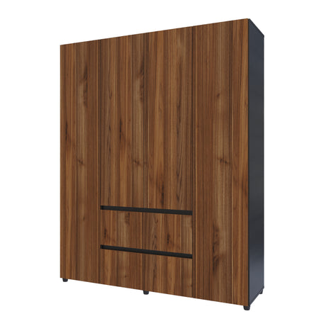 Closet Lemnos Gales y Wengue 160x200cm con Dos Cajones y con Ocho Compartimientos - CLOSETS | Bylmo