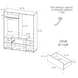 Closet Lemnos Gales y Wengue 160x200cm con Dos Cajones y con Ocho Compartimientos - CLOSETS | Bylmo