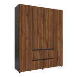 Closet Lemnos Gales y Wengue 160x200cm con Dos Cajones y con Ocho Compartimientos - CLOSETS | Bylmo