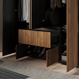 Closet Lemnos Gales y Wengue 160x200cm con Dos Cajones y con Ocho Compartimientos - CLOSETS | Bylmo