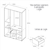 Closet Lemnos Duna y Blanco 120x200cm con Un Cajón y con Siete Compartimientos - CLOSETS | Bylmo