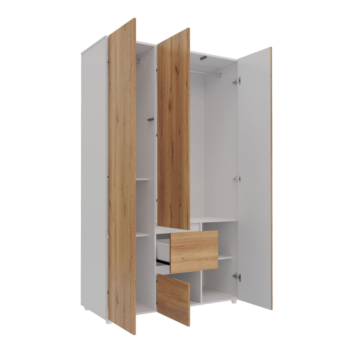 Closet Lemnos Duna y Blanco 120x200cm con Un Cajón y con Siete Compartimientos - CLOSETS | Bylmo