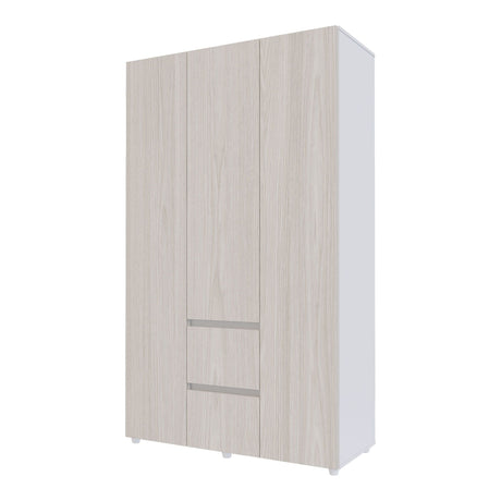 Closet Lemnos Niebla y Blanco 120x200cm con Un Cajón y con Siete Compartimientos - CLOSETS | Bylmo