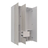 Closet Lemnos Niebla y Blanco 120x200cm con Un Cajón y con Siete Compartimientos - CLOSETS | Bylmo