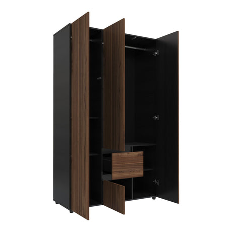 Closet Lemnos Gales y Wengue 120x200cm con Un Cajón y con Siete Compartimientos - CLOSETS | Bylmo