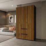 Closet Lemnos Gales y Wengue 120x200cm con Un Cajón y con Siete Compartimientos - CLOSETS | Bylmo