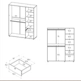 Closet Perla Fume y Wengue 160x200cm con Un Cajón con Seis Compartimientos y con Espejo - CLOSETS | Bylmo