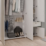 Closet Perla Niebla y Blanco 160x200cm con Un Cajón con Seis Compartimientos y con Espejo - CLOSETS | Bylmo