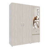 Closet Perla Niebla y Blanco 160x200cm con Un Cajón con Seis Compartimientos y con Espejo - CLOSETS | Bylmo