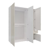 Closet Perla Niebla y Blanco 160x200cm con Un Cajón con Seis Compartimientos y con Espejo - CLOSETS | Bylmo