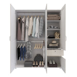 Closet Perla Niebla y Blanco 160x200cm con Un Cajón con Seis Compartimientos y con Espejo - CLOSETS | Bylmo